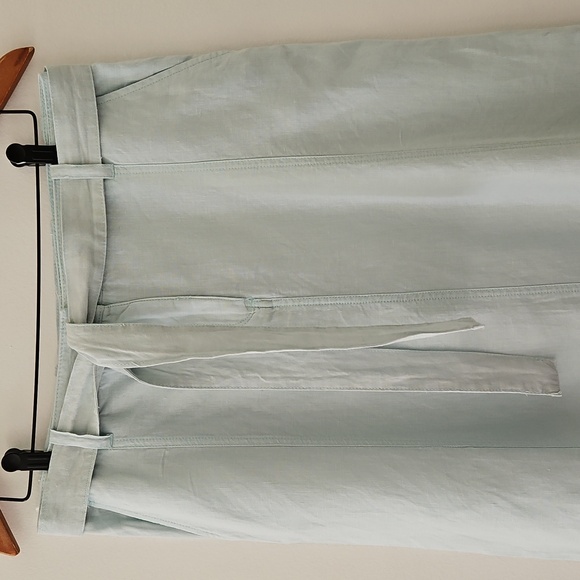 Talbots Light Blue Linen Maxi Skirt With Belt Lightwight Size 6 - Picture 3 of 13